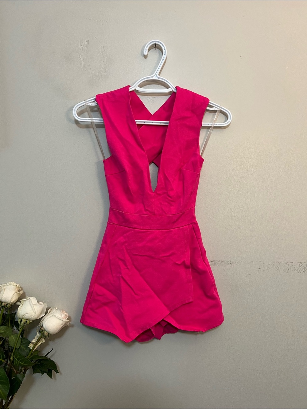 Fashion Nova Bright Hot Pink Romper